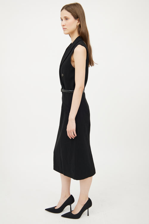 Michael Kors Black Collar Button Dress