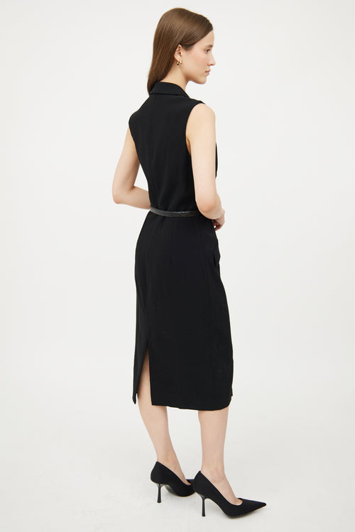 Michael Kors Black Collar Button Dress