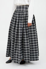 Michael Kors Black & White Plaid Ruffle Skirt