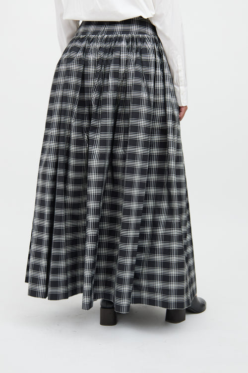 Michael Kors Black & White Plaid Ruffle Skirt