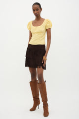 Michael Kors Suede Fringe Mini Skirt
