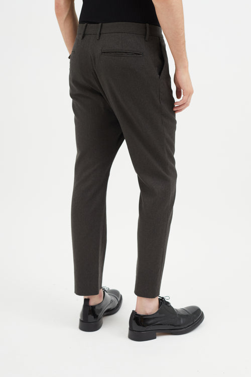 Mihara Yasuhiro Grey Wool Criss Cross Trouser