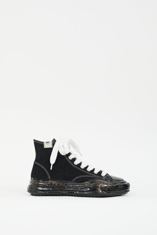 Mihara Yasuhiro Black Canvas Sole Dip High Top Sneaker