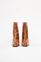MiistaSnake Print Ankle Bootie
