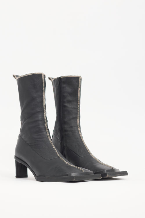 Miista Black Leather Marige Boot