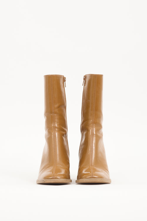 Miista Brown Patent Leather Boot