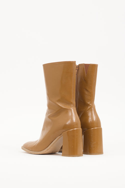 Miista Brown Patent Leather Boot