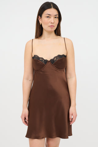 Mirror Palais Silk Underwire Slip Dress