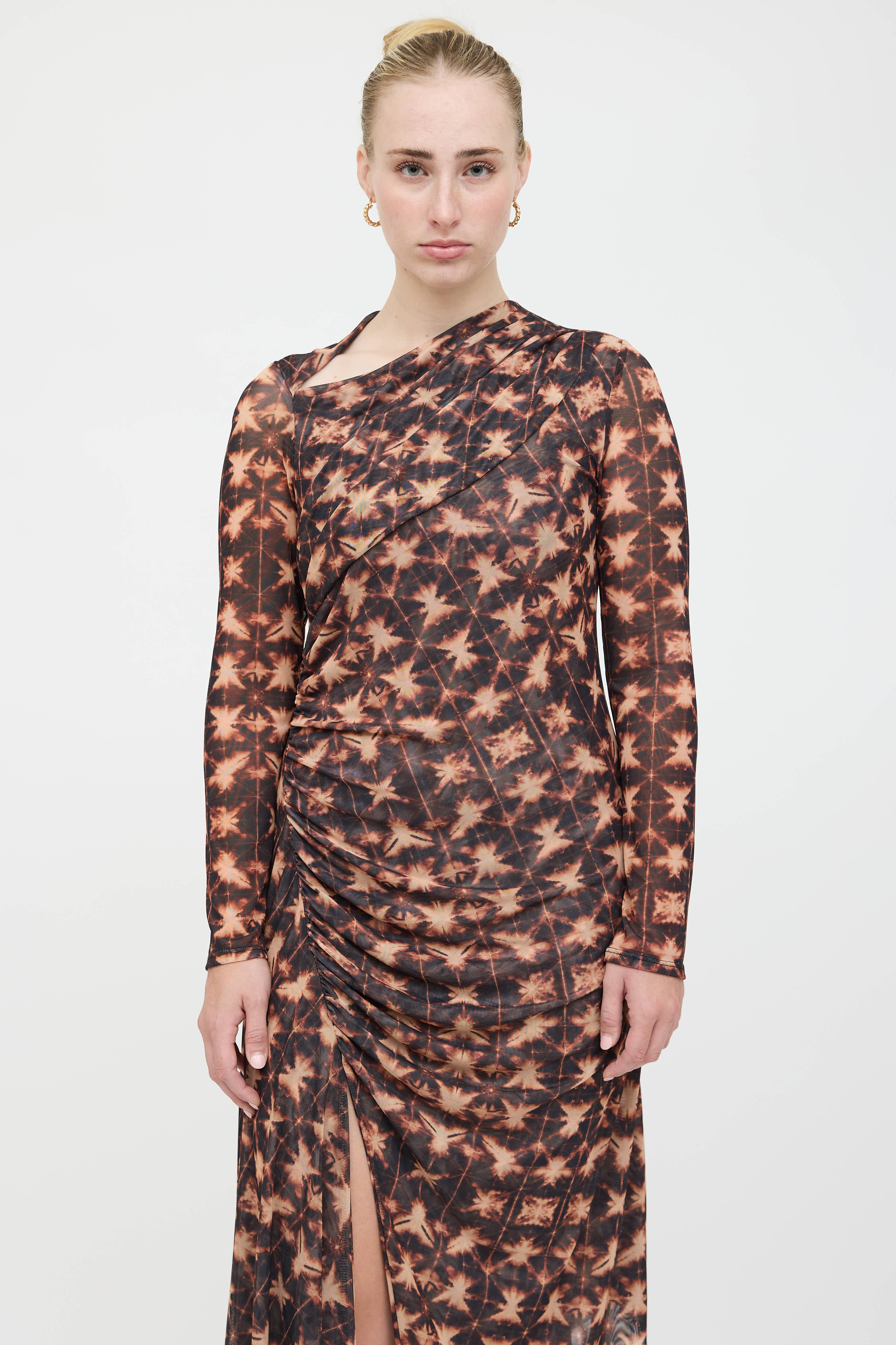 misa mesh dress MISA Los Angeles Athena Dress in Midnight Orchid Mesh