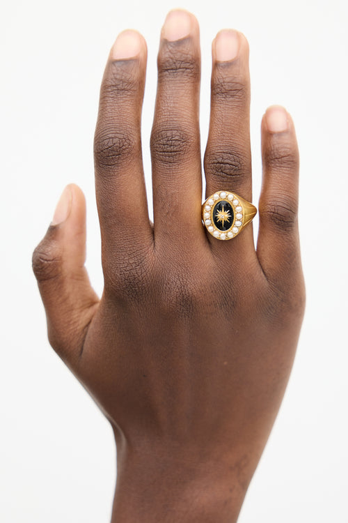 Missoma Gold Vermeil & Multi Stone Night Sky Cocktail Ring