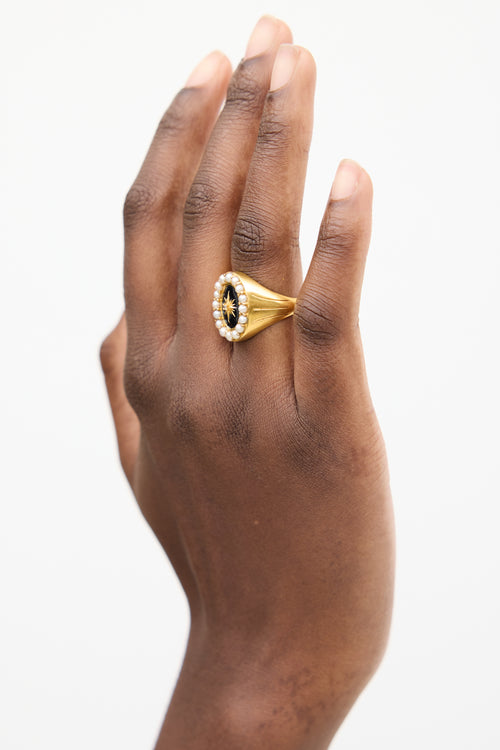 Missoma Gold Vermeil & Multi Stone Night Sky Cocktail Ring