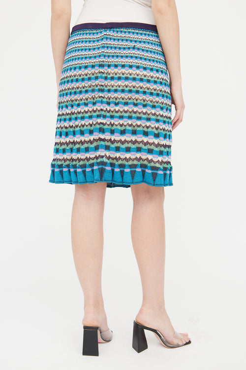M Missoni Blue & Multi Knit Skirt