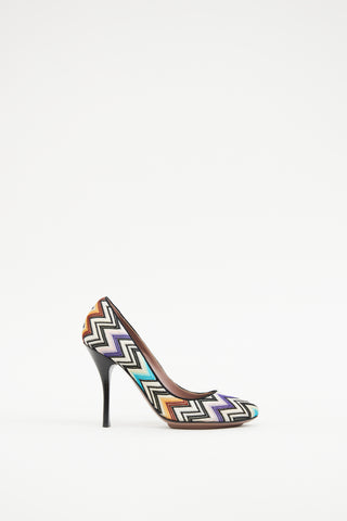 Missoni White & Multicolour Woven Heel