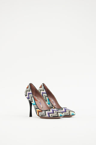 Missoni White & Multicolour Woven Heel