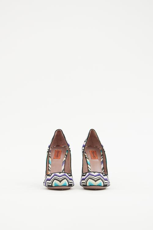 Missoni White & Multicolour Woven Heel