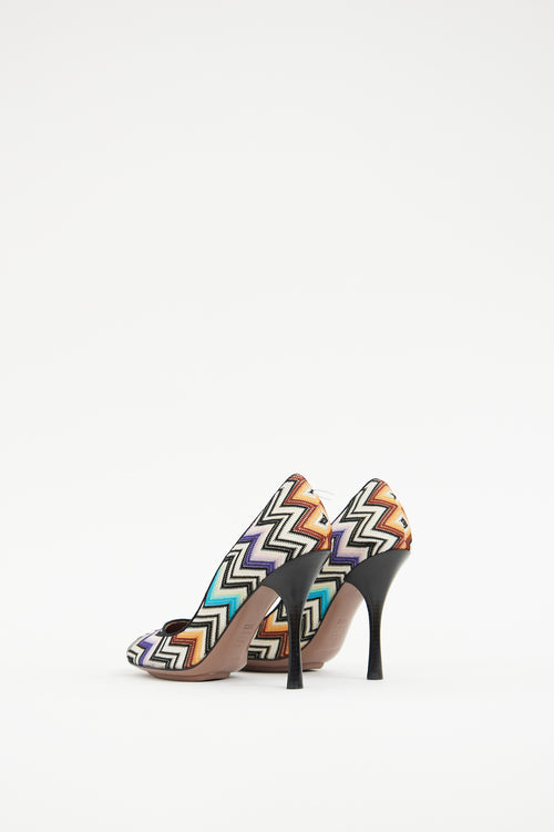 Missoni White & Multicolour Woven Heel