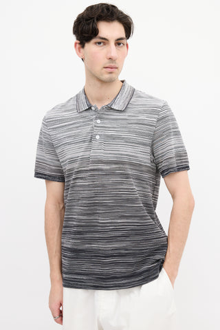 Missoni Black & Grey Striped Polo