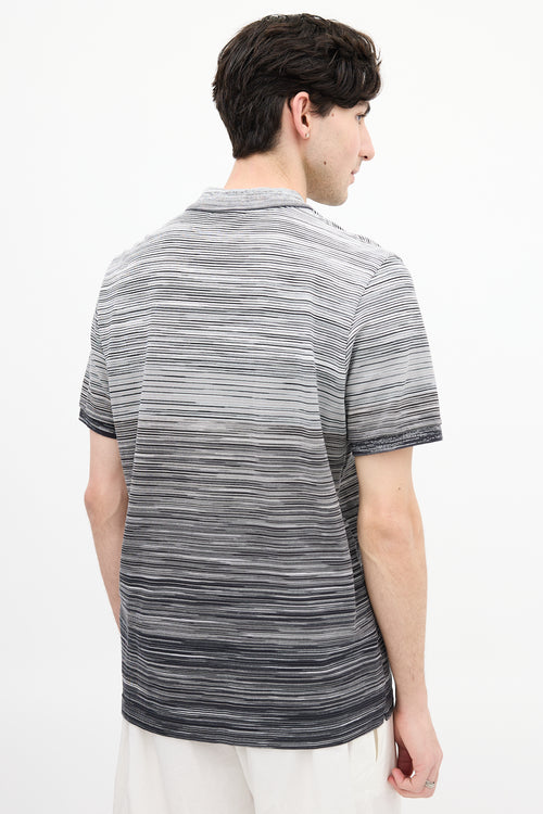 Missoni Black & Grey Striped Polo