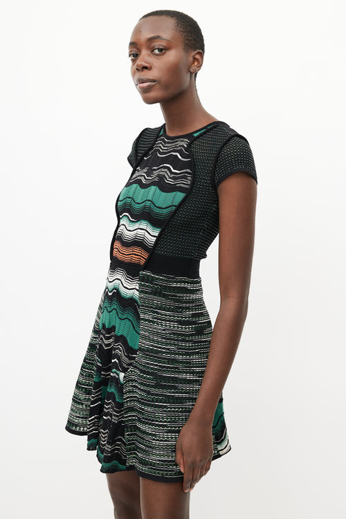 Missoni Black & Multi Chevron Knit  Dress