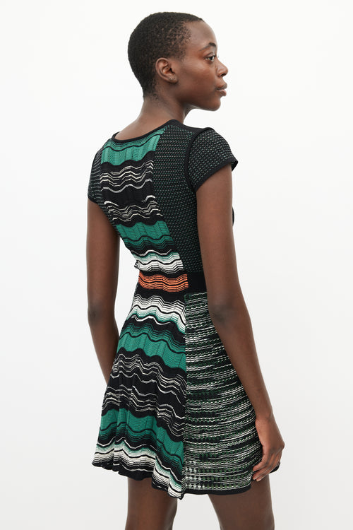 Missoni Black & Multi Chevron Knit  Dress