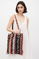 Missoni Black & Multicolour Mesh Patterned Tote Bag