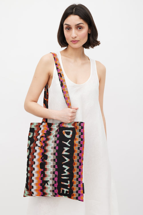 Missoni Black & Multicolour Mesh Patterned Tote Bag