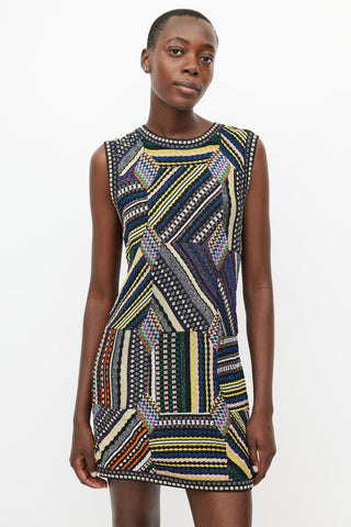 Missoni Black & Multicolour Metallic Knit Mini Dress
