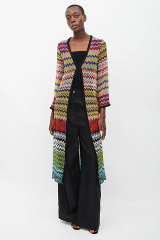Missoni Black & Multicolour Sparkly Patterned Long Cardigan