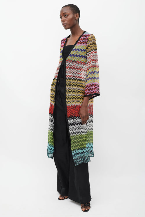 Missoni Black & Multicolour Sparkly Patterned Long Cardigan