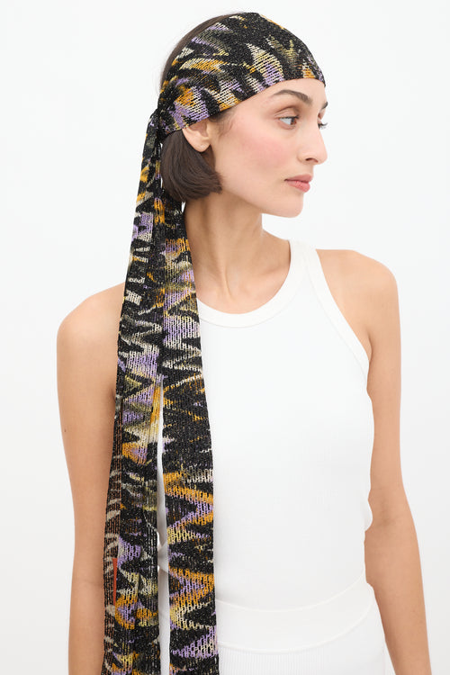 Missoni Black & Multicolour Striped Fringe Scarf