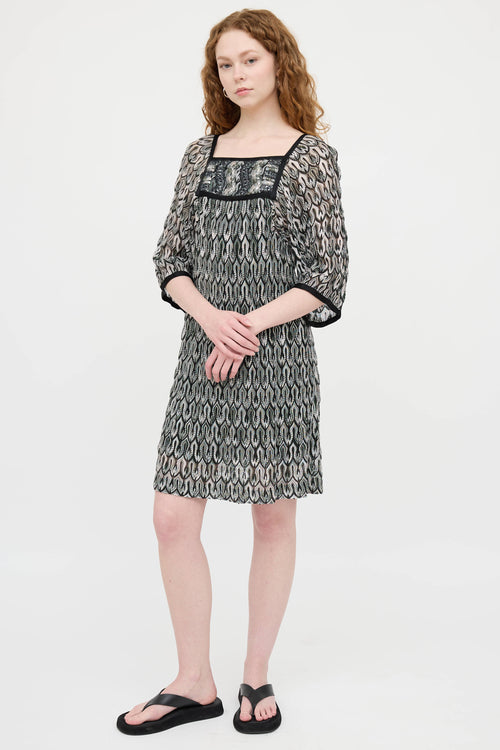 Sequin Wave Knit Dress