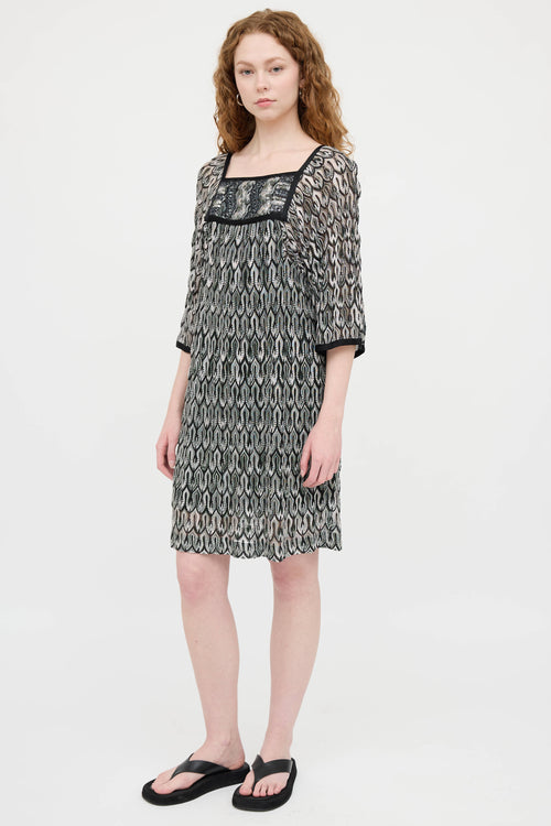 Sequin Wave Knit Dress