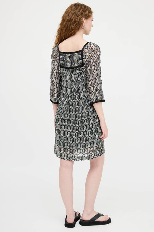 Sequin Wave Knit Dress