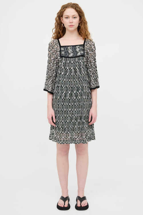 Sequin Wave Knit Dress