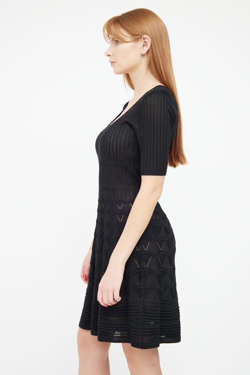 Missoni Black Knit Short Sleeve Dress