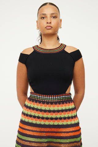 M Missoni Black Multi Colour Knit Dress