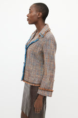 Missoni Brown & Blue Tweed Blazer