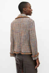 Missoni Brown & Blue Tweed Blazer