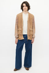 Missoni Brown & Multicolour Suede Knit Cardigan