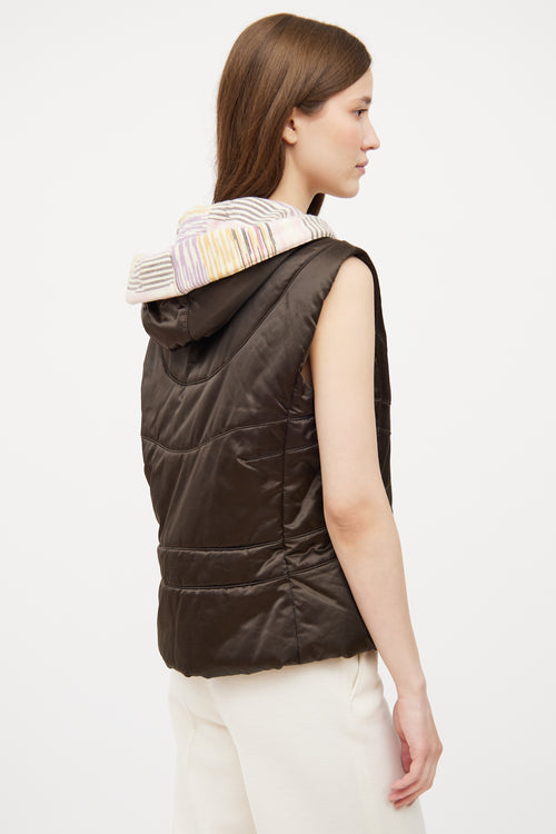 Missoni Brown Satin Hooded Vest