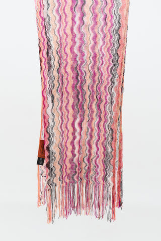 Missoni Crochet Wave Fringe Scarf