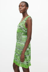 Missoni Green & Multicolour Knit Tie Dress
