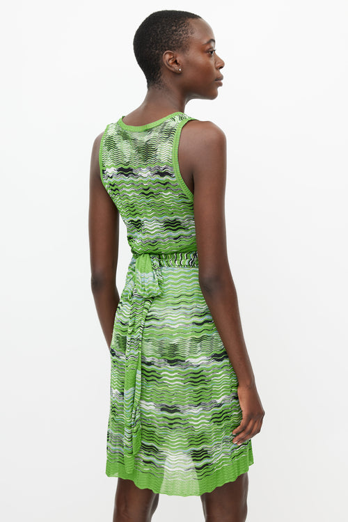 Missoni Green & Multicolour Knit Tie Dress