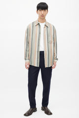 Missoni Green & Multicolour Stripe Woven Shirt