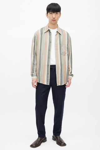 Missoni Green & Multicolour Stripe Woven Shirt
