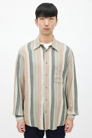 Missoni Green & Multicolour Stripe Woven Shirt