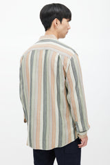 Missoni Green & Multicolour Stripe Woven Shirt