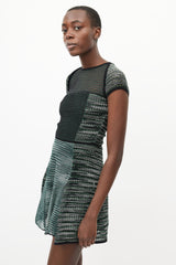 Missoni Green & White Mesh Knit Dress