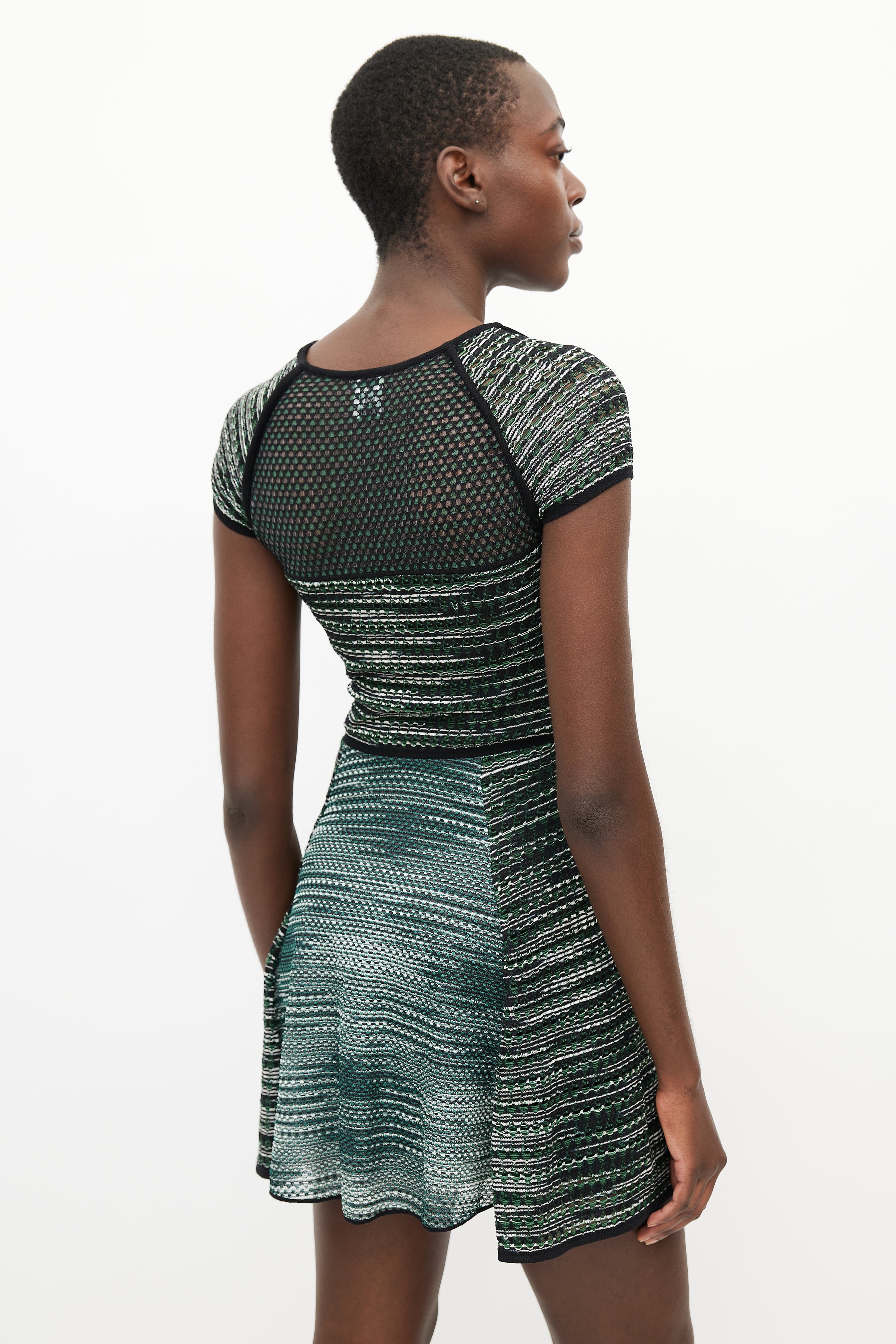 Missoni // Green & White Mesh Knit Dress VSP Consignment Missoni // Green & White Mesh Knit Dress VSP Consignment