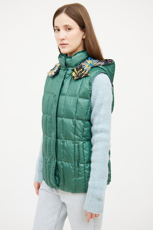 Missoni Green Quilted Puffer Vest